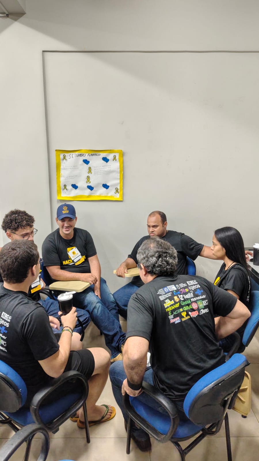 Trabalho em equipe durante o evento